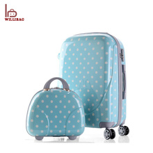 Fancy Printed 2 pcs Luggage Set Travel PC Makeup Suitcase